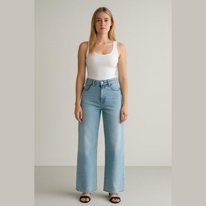 RSQ Jeans Women's Wide Leg Crop Light Blue Size 5 W27